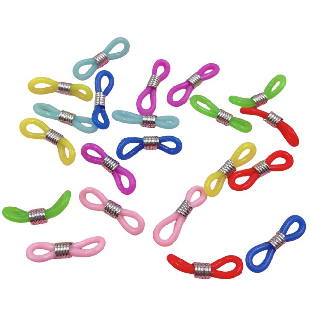 100 Uds extremos de cadena de anteojos ajustable 20mm soporte de cordón de seguridad conectores antideslizantes soporte lazo para reparación de gafas Sunnimix extremos de la cadena de anteojos