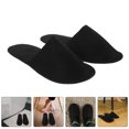 thumbnail image 4 of 2 pares de zapatillas de hotel suaves para huéspedes que no se deslizan por zapatillas de tela que no se deslizan y se desechen para hombres y mujeres usan zapatillas portátiles de fieltro portátil, 4 of 4