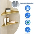 thumbnail image 6 of 10 Inch Golden Corner Shower Shelves,Set of 2, Gold Corner Shelf for Tile Wall Insert, 304 Stainless Steel Shower Storage Shelves for Bathroom,No Drilling, 6 of 17