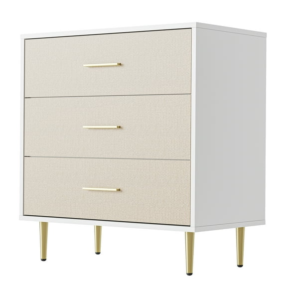 AOILE Modern 3-Drawer Dresser with Textured Front, Narrow Accent Cabinet for Bedroom or Living Room
