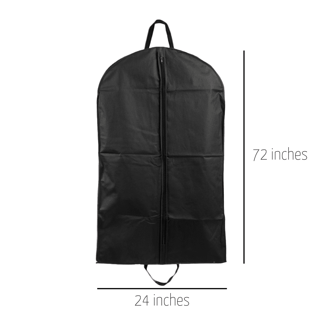 72'' Breathable Black PP Non Woven Garment Bag - 1 Count - Basic LTD