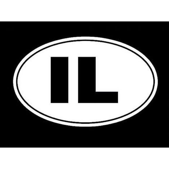 Illinois Prairie State Tourism Logo Decal Sticker - White Vinyl Decal for Cars, Macbooks, and Other Laptops