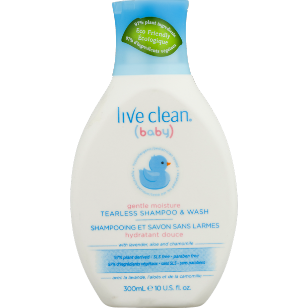 Live Clean Baby Gentle Moisture Tearless Shampoo & Wash, 10 fl oz