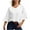 White, variant on tarylea Tops for Women Trendy V Neck 3/4 Flare Sleeve Blouse Solid Color Dressy Shirts Casual Loose Summer Cute Tops