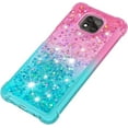thumbnail image 6 of Case for Motorola Moto G Power 2021,Creativity Clear Gradient Quicksand Glitter Flowing Liquid Floating TPU Case Bling Diamond Sparkle Cover for Moto G Power 2021 JB Powder Blue, 6 of 14