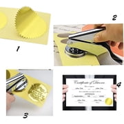 Gold Foil Wafer Seal Stickers Labels 2inch Serrated Edge Gold Color Coding Embossing Decals 500Pcs