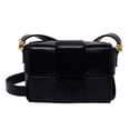 thumbnail image 1 of Bolso bandolera acolchado tejido para mujer, bolso de hombro de piel sintética, bolso de mano de moda para mujer, bolso de mano negro, 1 of 6