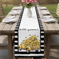 thumbnail image 4 of Summer Lemons Table Runner 70 Inches, Modern Country Truck Bees Black Striped Bed Runner Dresser Scarves Tabletop for Indoor Outdoor Parties/Ceremony/Banquet, 13" x 70", 4 of 9