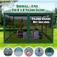thumbnail image 3 of BenefitUSA Replacement Mosquito Netting for 8' x 8' Gazebo, Zippered Mesh Sidewalls Only, Pack of 4 (8' L X 6' W for 8' x 8' Gazebo, Green), 3 of 10