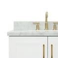 thumbnail image 6 of Ariel Taylor 73 In. Double Rectangle Sink Vanity With Carrara White Marble Countertop In White, 6 of 11