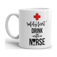 thumbnail image 2 of Safety First Drink With A Nurse Coffee Tea Ceramic Mug Office Work Cup Gift, 2 of 3
