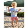 thumbnail image 5 of BemeyourBBs Toddler Baby Boy 4th of  July Outfit Newborn Baby Memorial Day Independent Day Outfit Patriot Dog Flag Embroidery Short Sleeve T-shirt with Plaid Shorts Set Baby Boys Summer Clothes, 5 of 9