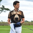 thumbnail image 2 of Kdxio Urban Bear With Headphones Print Men's Short Sleeve Polo Shirt,Midweight Men's Shirt-Large, 2 of 5