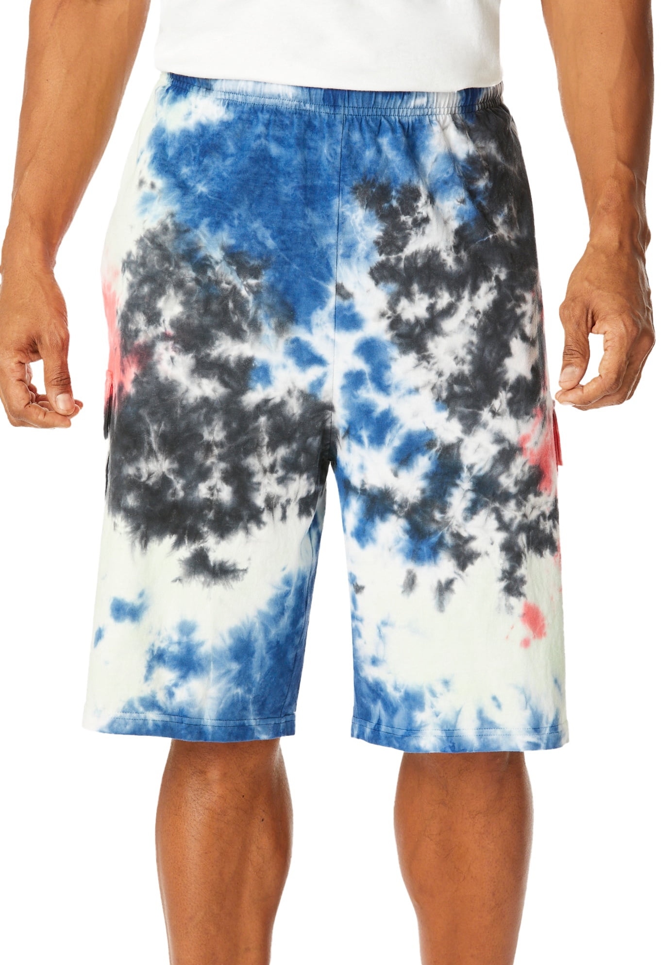 LifeHe Men's Summer Casual Drawstring Elastic Waist Denim Shorts Multi Pockets 