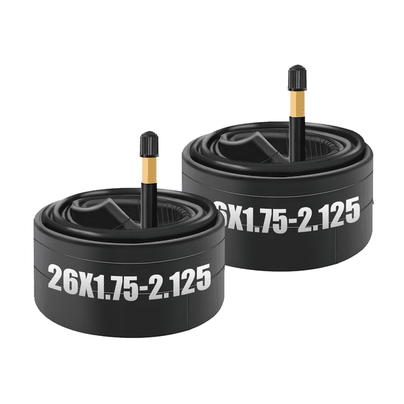 EOEOTWO 2 Pack Bike Tubes26" x 1.75-2.125 Heavy Duty Bike Tire Inner, 48mm Schrader Valve, Butyl Rubber Bicycle Tube for Road/MTB/E-Bike/Bicycle Tires