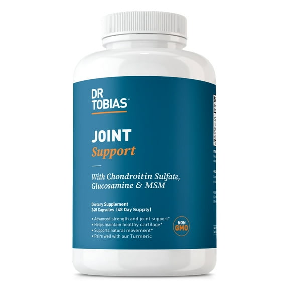 Dr. Tobias Joint Support Supplement with Glucosamine Chondroitin MSM, Supports Joint Health, Function & Flexibility, Extra Strength Joint Supplements for Men & Women, 240 Capsules