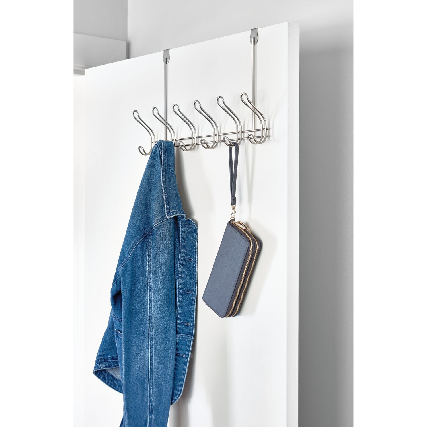 Mainstays Classico Over The Door Coat Rack with 6 Hooks Bronze Metal Walmart