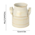 thumbnail image 3 of Vintage Rustic Flower Vase, Decorative Table Centerpiece, Suitable for Fresh Dried Floral Arrangements, Home Decor for Bedroom, Distressed Finish Farmhouse Style Decorative Accent, 4.7*5.7in, White, 3 of 6