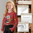 thumbnail image 2 of Xoenoiee Christmas Penguin Cookies Bulb Print Girls Crewneck Cropped Sweatshirt Kids Long Sleeve Oversized Fashion Pullover Tops Xmas Fall Clothes, 7-8 Years, 2 of 7