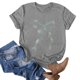 thumbnail image 2 of Blusas de Manga Corta para las Mujeres Divertida Impresión Cuello Redondo Camiseta Vintage, Blusas de Primavera para las Mujeres, 2 of 9