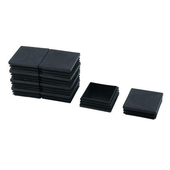 Unique Bargains 10 Pcs Antislip Plastic Square 60mm x 60mm Chair Foot Cover Table Furniture Leg Protector Black