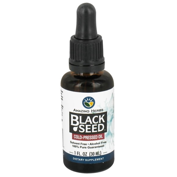 Amazing Herbs - Huile de Graines Noires Pressée à Froid - 1 fl oz