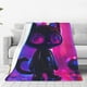 thumbnail image 1 of Fotbe Neon Toy Cat Reflections Manta de Franela Acolchonada con Estampado, Súper Suave y Esponjosa, Extra Grande para Sofá, Cama, Uso Todo el Año-80"x60", 1 of 7