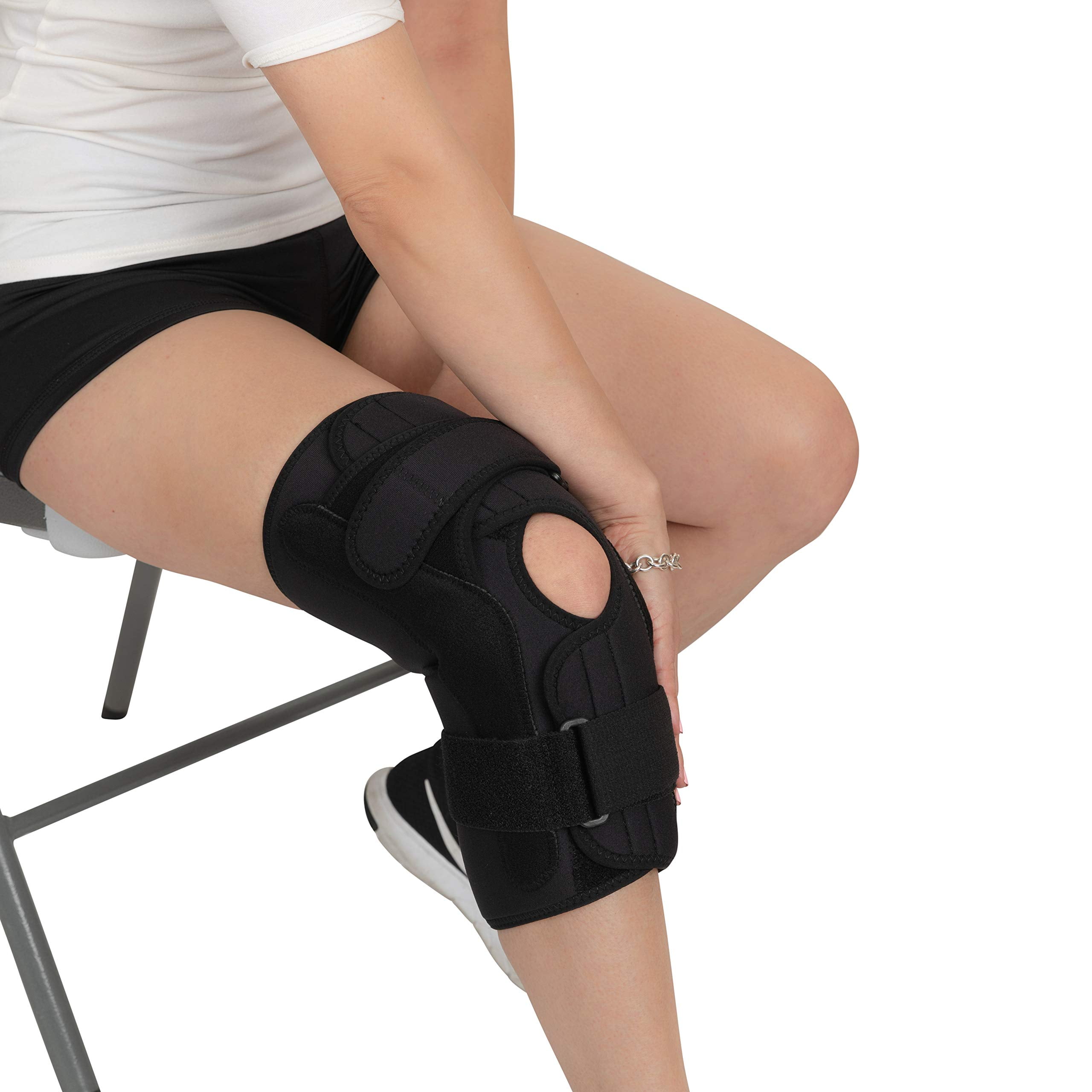 Knee Brace Compression Sleeve Knee Wraps With Straps Plus Size XXXL Pain Relief 