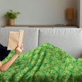 thumbnail image 3 of Clover Soft Flannel Fleece Throw Blanket, Simple Repetitive Shamrock Leaves Luck Pattern, Cozy Plush for Indoor and Outdoor Use, 60" x 80", Fern Green Lime Green, by Ambesonne, 3 of 5