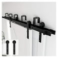 thumbnail image 2 of Bypas Double Track Barn Door Hardware Kit, Top Mounted I Shape Roller Rail Sliing Door Fittings ,Easy to Install, 2 of 6