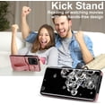 thumbnail image 3 of Design for Samsung Galaxy S20 Ultra 5G Phone Case with Screen Protector Adjustable Wrist Strap Kickstand Credit Card Slot Slim Shockproof Hybrid Rugged Protective Cover for Women 6.9" Rose gold, 3 of 14