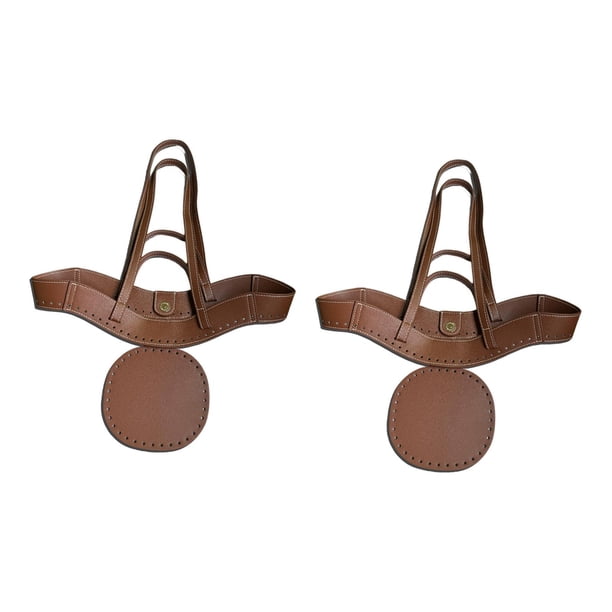 Kit para hacer bolsos de piel sintética, base de bolso de ganchillo tejido, correas para el hombro, para coser. Café