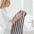 thumbnail image 4 of Unique Bargains Striped Cotton Ultra Plush Quick Dry Hand Towels Grey 4pcs 29" x 13", 4 of 7