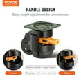 thumbnail image 2 of VEVOR Leveling Casters, Set of 4, 1100 lbs Total Load Capacity, 2 inches, Heavy Duty with Upgraded Handle Design, 360 Degree Swivel Caster Wheels, Adjustable Casters with Feet for Workbench, Machine, 2 of 9