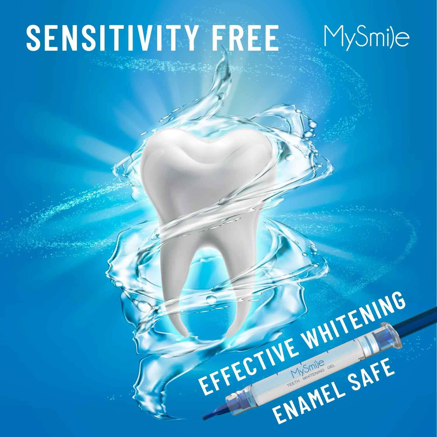 MySmile Teeth Whitening Kit with LED Light, 10 Min Non-Sensitive Fast Teeth  Whitener with 44% Carbamide Peroxide Teeth Whitening Gel, Helps to Remove  