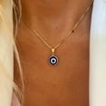 thumbnail image 3 of Turandoss 14K Gold Plated Charm Evil Eye Blue Eyes Amulet Pendant Necklace for Women Boho Turkish Blue Jewelry Teacher Appreciation Mothers Day Graduation Gifts for Her Mom Kids Teen Girls Wife Ideas, 3 of 7