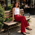 thumbnail image 6 of Lmnyox Kid's Sweatpants Wide Leg Solid Color Elastic Waist Drawstring Pants Open Bottom Trousers with Pockets, 6 of 8