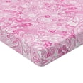 thumbnail image 2 of Ambesonne East Fitted Sheet, Paisley Leaves, Queen Size, Pink and White, 2 of 3