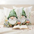 thumbnail image 3 of Spring Green Gnome Pillow Covers 2 Pack Mushroom Flowers Plant Wood Grain Pillowcase Waterproof Outdoor Throw Pillow Cover for Patio Garden Square Cushion 24”x24”, 3 of 9