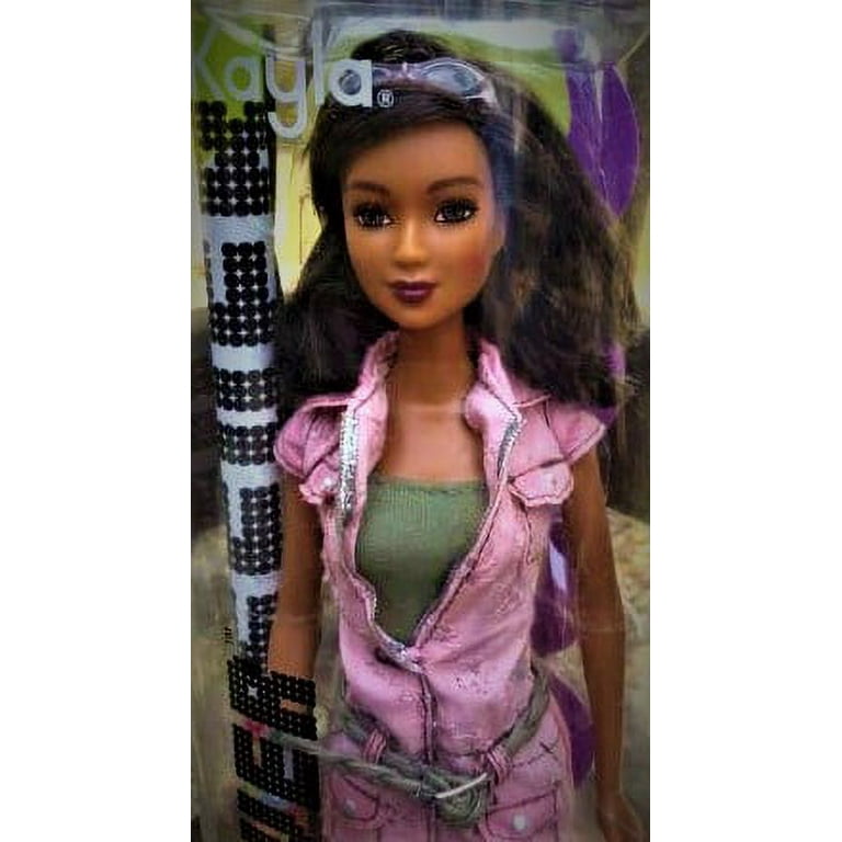 Barbie Fashion Fever Kayla Doll 2004 Mattel #H0650 Fur Collar Jacket Camo  Pants