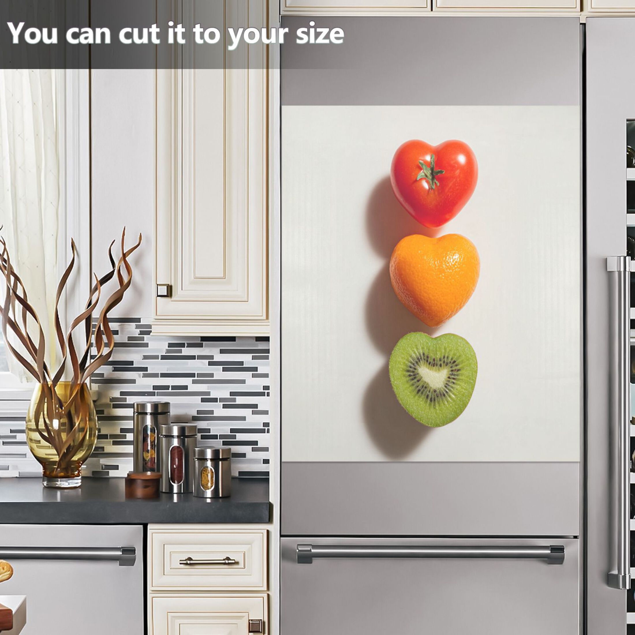 IAUYY Magnetic decorative sticker - 23x26 Inch PVC Refrigerator Decorative Cover, Removable DIY Art for Kitchen Appliances Kiwifruit