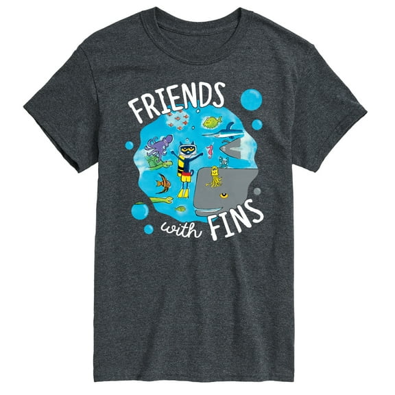 Pete The Cat - Friends With Fins - Men's Short Sleeve Graphic T-Shirt