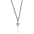 thumbnail image 3 of Light luxury design men's and women's four-star necklaces sweet cool simple elegant necklaces sweater chains-silvery, 3 of 5
