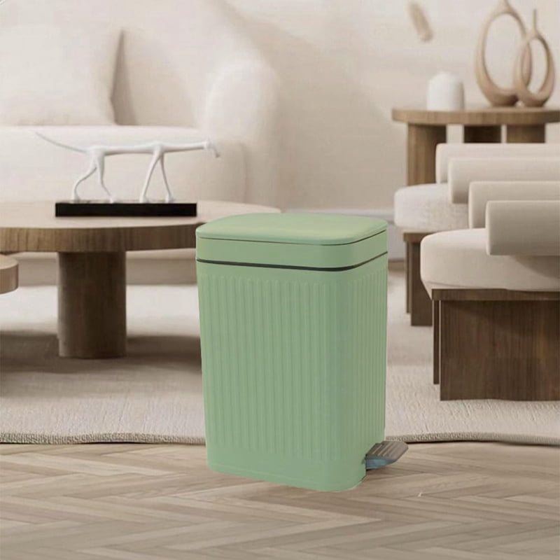 Small Trash Can with Lid with Foot Pedal and Push-on Lid Small Bathroom Trash Can Ultra-Thin Pedal Trash Can