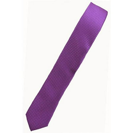 Circle Silk Tie - Men's Skinny Purple Woven Like Ties