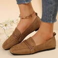 thumbnail image 2 of HBFAGFB Chaussures Décontractées pour Femmes, Bout Carré, Semelle Plate, Légères, Rétro, Marron, Taille 38, 2 of 9