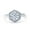 Cubic Zirconia, variant on Art Deco Hexagon Shape Wedding Ring Round CZ 925 Sterling Silver Size 5