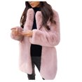 thumbnail image 4 of Aayomet Winter Coats For Women Women's Raw Cut Hem Waterfall Collar Long Sleeve Wrap Trench Pea Coat Cardigan,Pink XXL, 4 of 5