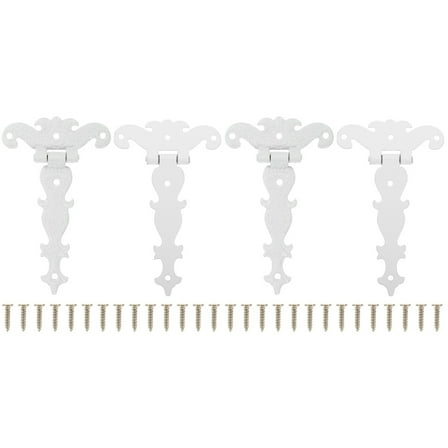 4 Pcs T-Shaped Door Hinge Hinges Vintage Fence Gate Kit for Wooden Fences Heavy Duty Shutter Hardware White Iron