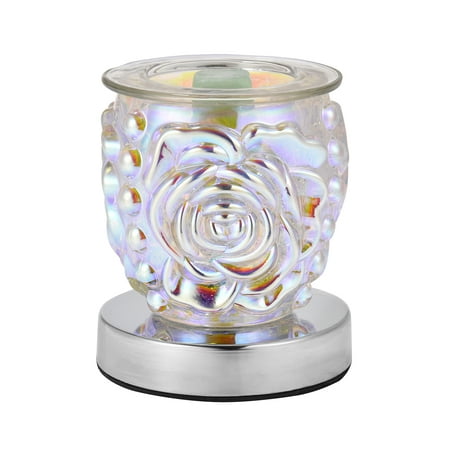 

Hi FANCY 2 in 1 Rose Crystal Aroma Lamp Glass Delicate Exquisite Scented Air Fresher Ambient Night Light for Home Bedside Yoga